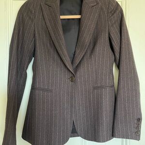 THEORY - Wool Brown Pinstripe Blazer - Size 0
